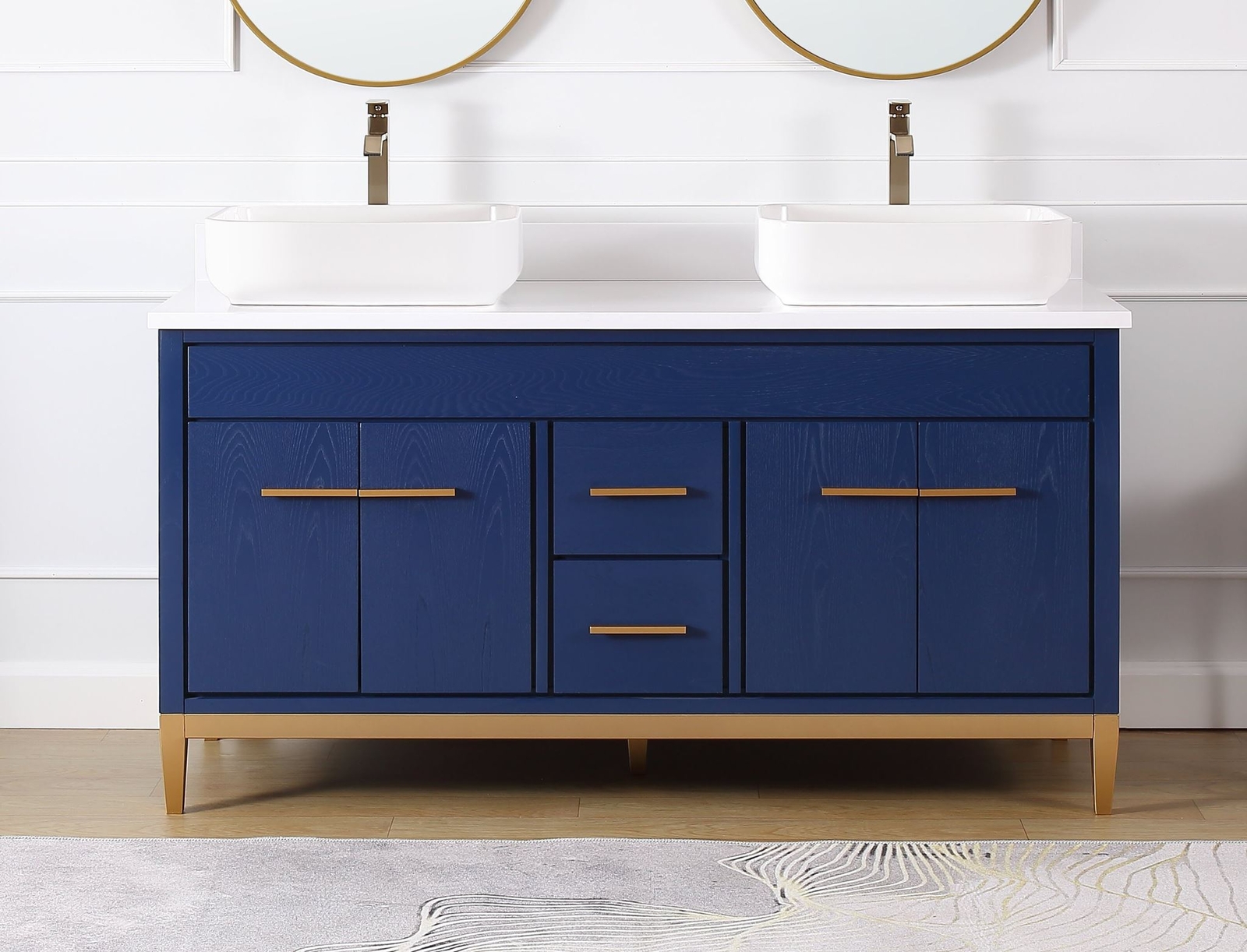 60″ Tennant Brand Navy Blue Beatrice Vessel Sink Bathroom Vanity 9960-VB60-QT