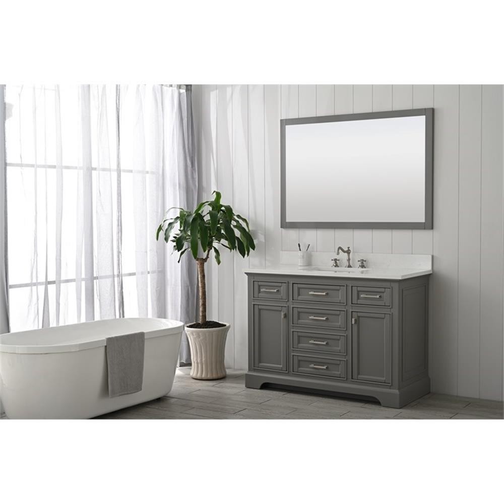 Design Element Milano 48″ Solid Birch Hardwood Single Vanity in Grey