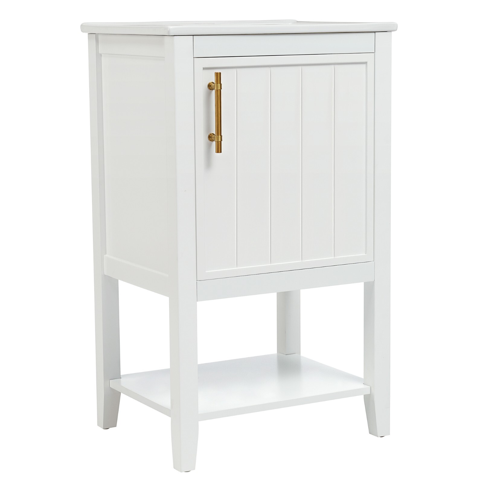 20″ Bathroom Vanity with Sink Door Open Shelf Rack Freestanding Storage Cabinet