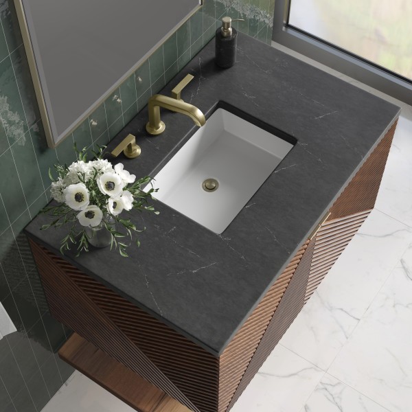 36″James Martin Marcello D200-V36-CSN-3CSP Vanity Cabinet Charcoal Soapstone Top