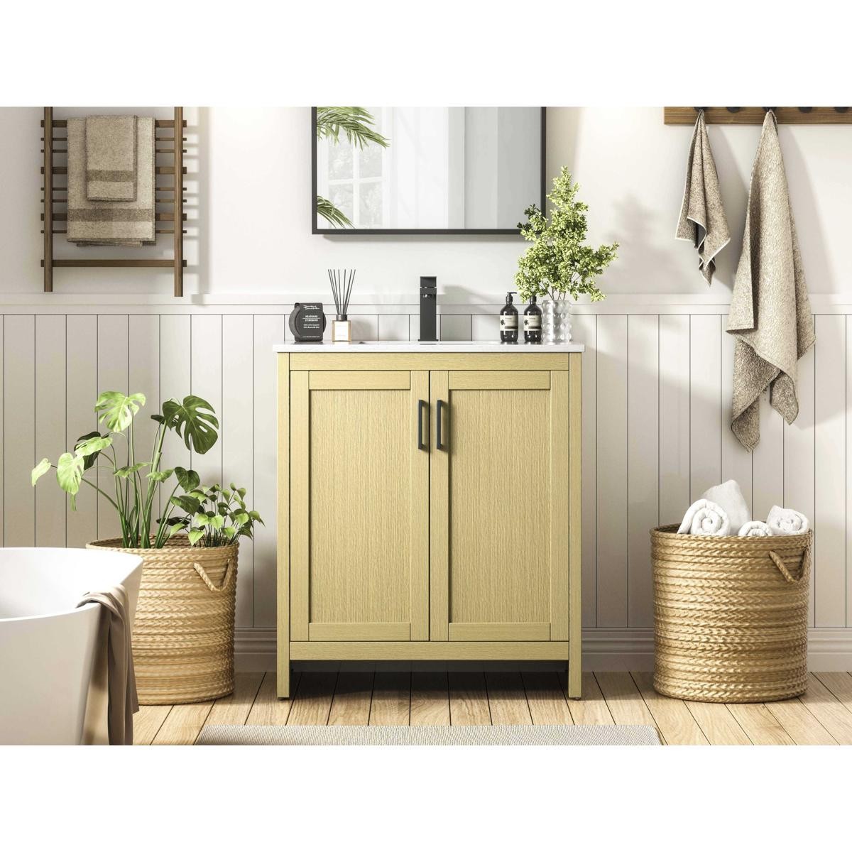Elegant Lighting VF25130MHB Finnley Vanity Honey Brown