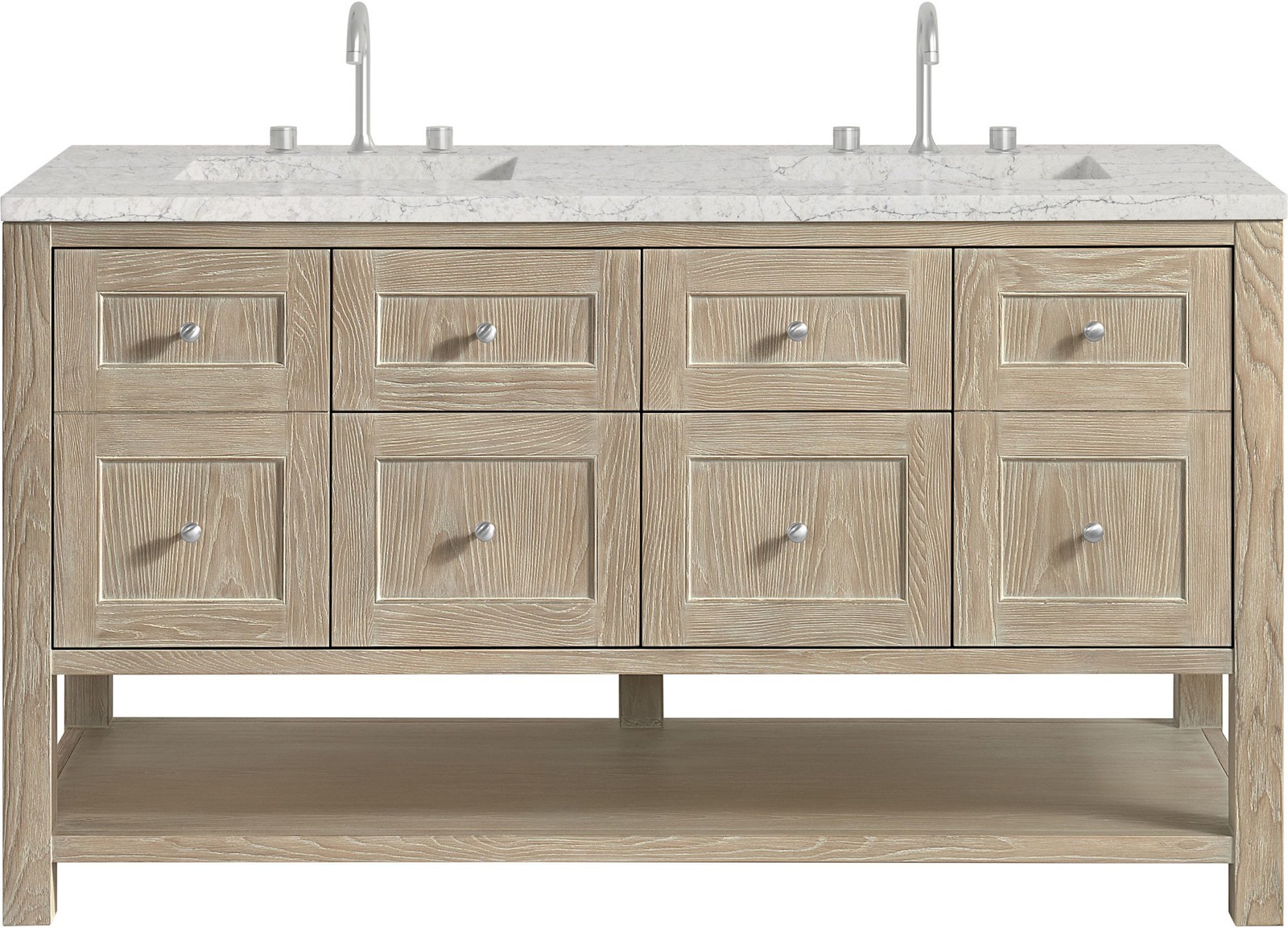 James Martin Vanities 330-V60D-FEJP Breckenridge 60″ – Whitewashed Oak