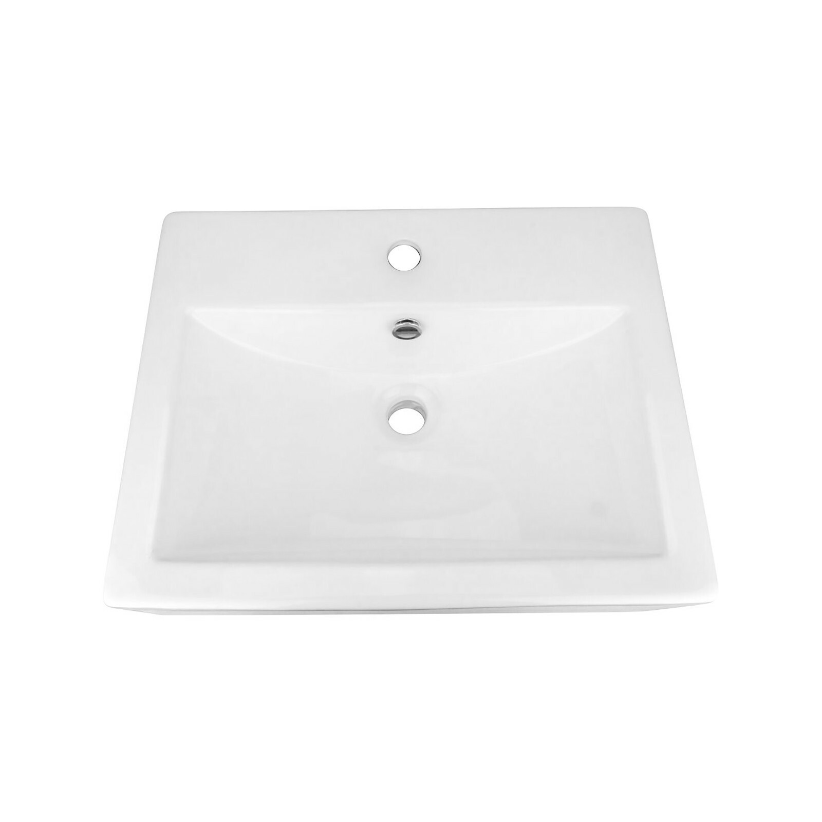 Rectangular Box Shaped Vessel Bathroom Sink 20 1/8″ X 16 1/8″ White Porcelain