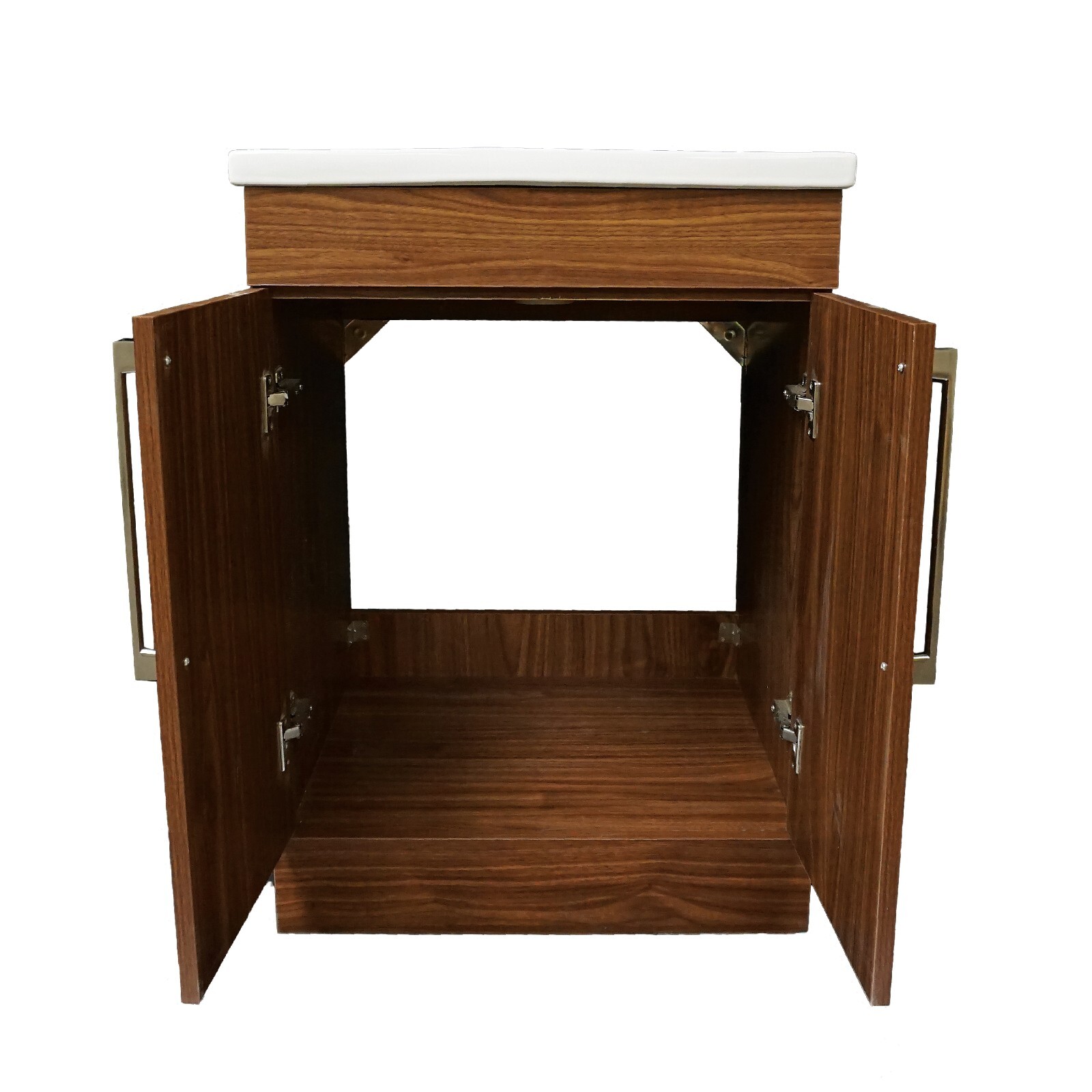 24″ W x 18″ D x 33″ H Oslo Deep Peach Wood Finish Vanity with Ceramic Vanity Top