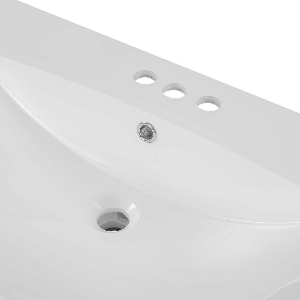 36 In. W X 18.03 In. D X 6.61 In. H Freestanding Bath Vanity Bathroom Sink in Wh