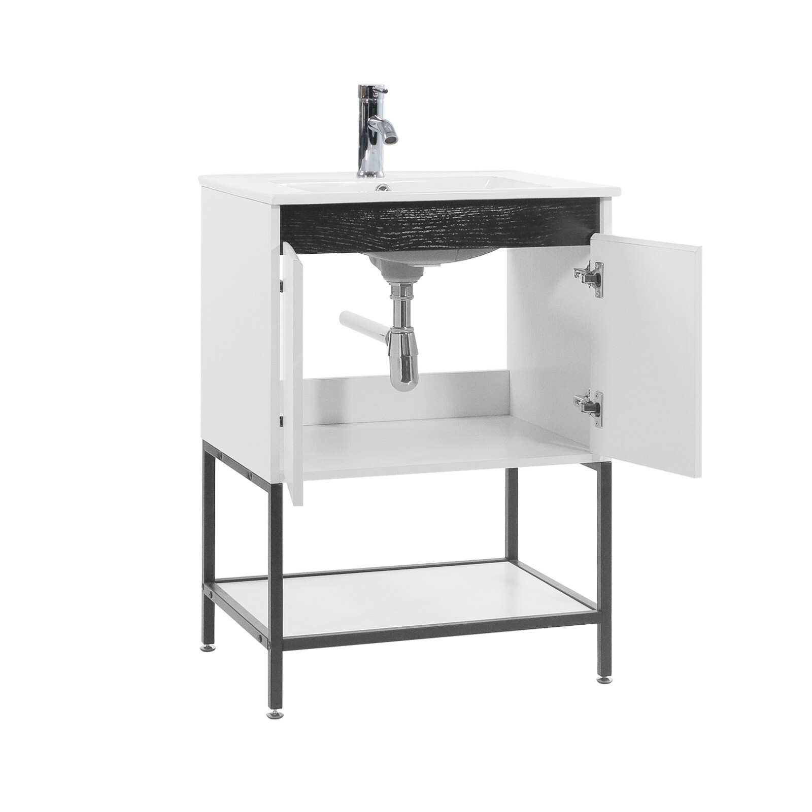 24″ Bathroom Vanity with Sink Floor Stand Storage Cabinet Set & Faucet Combo