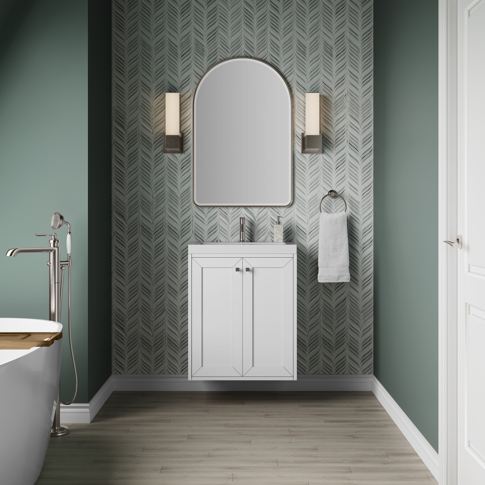 James Martin Vanities 533V24WG Chianti 24″ Wall Mounted Single – White