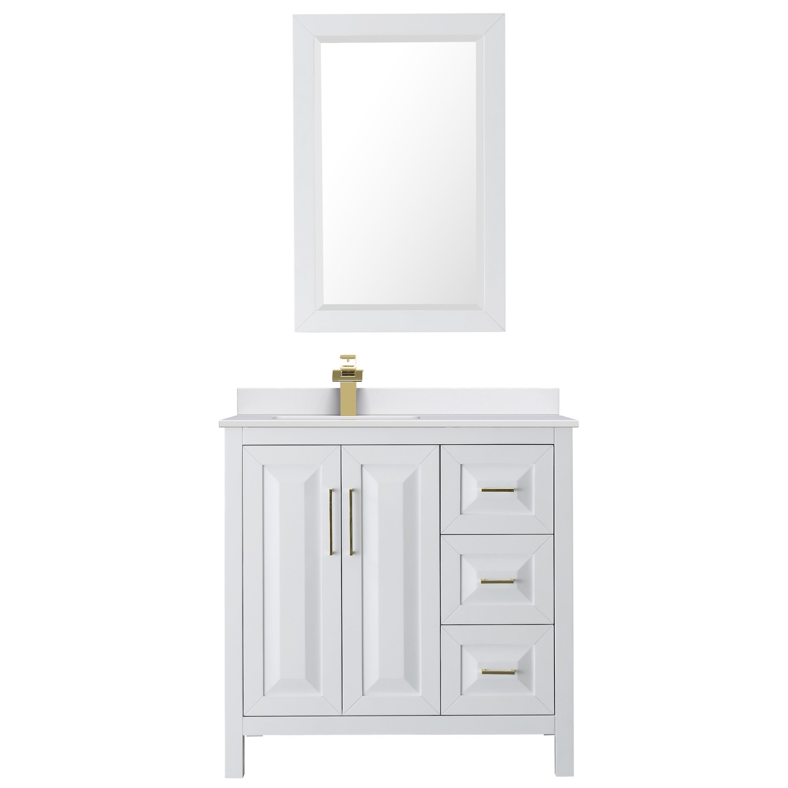 Wyndham Collection WCV252536S-Left-VCA-M24 Daria 36″ – Dark Espresso / White
