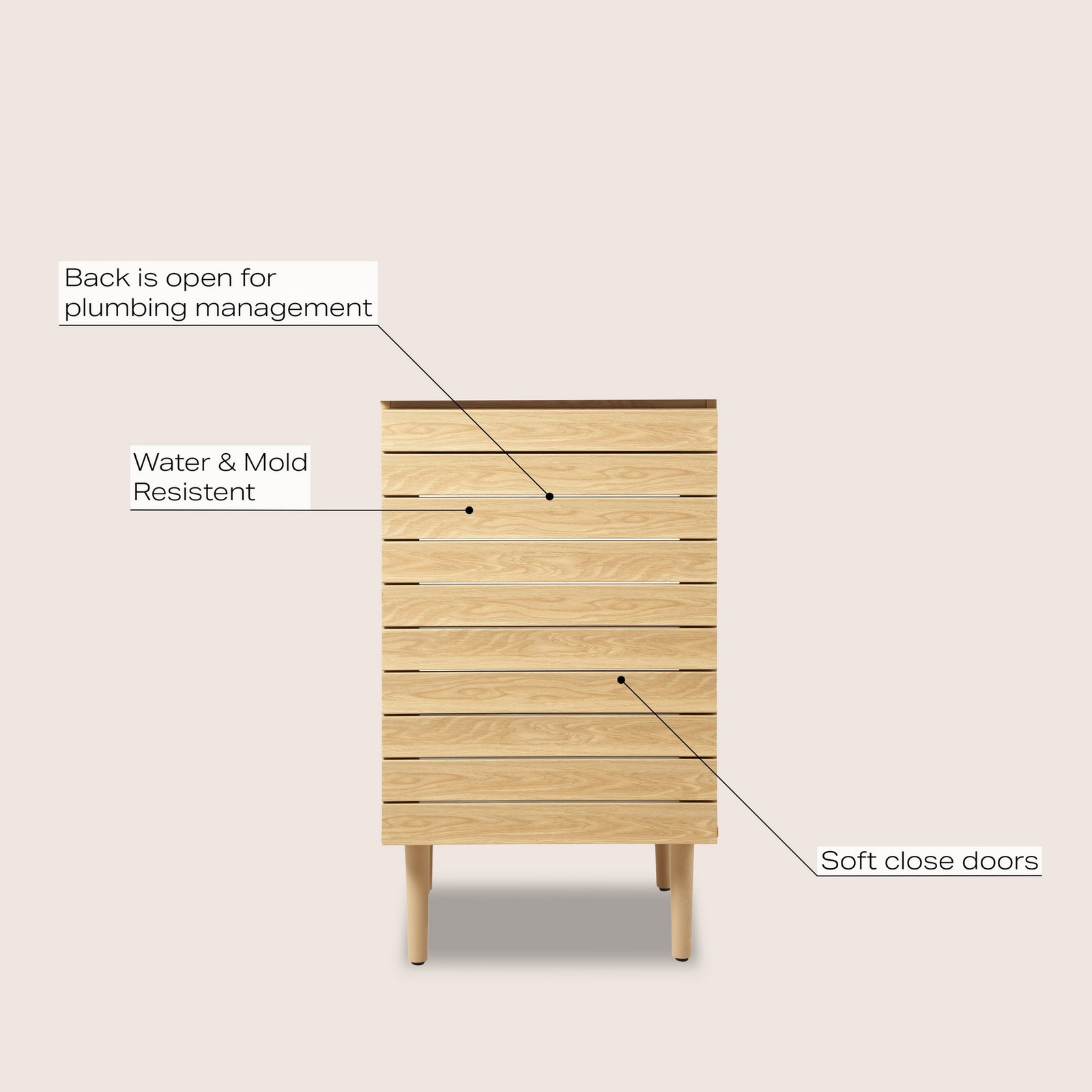 Aubert 20 in. W x 18 in. D x 33 in. H Thick Linear Slat Modern Farmhouse 2-Shelf