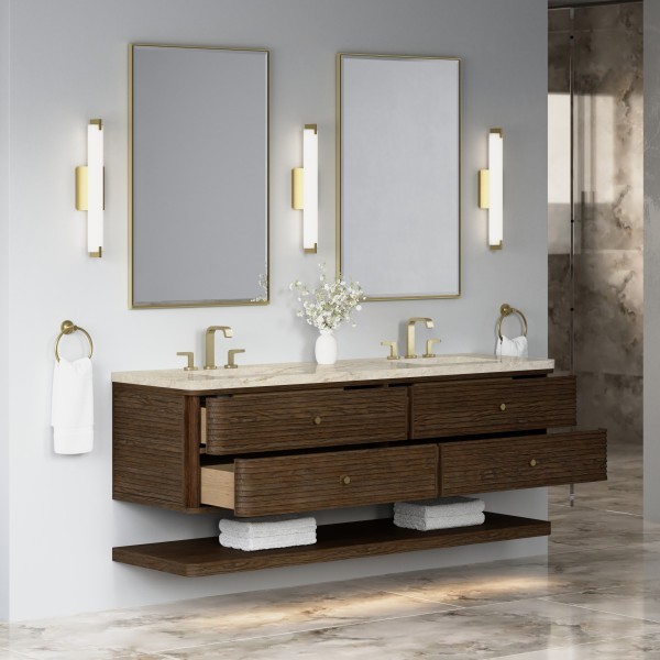 72″ James Martin Allamari D640-V72-SBL-WTJR Double Vanity Cabinet Tajnar Top