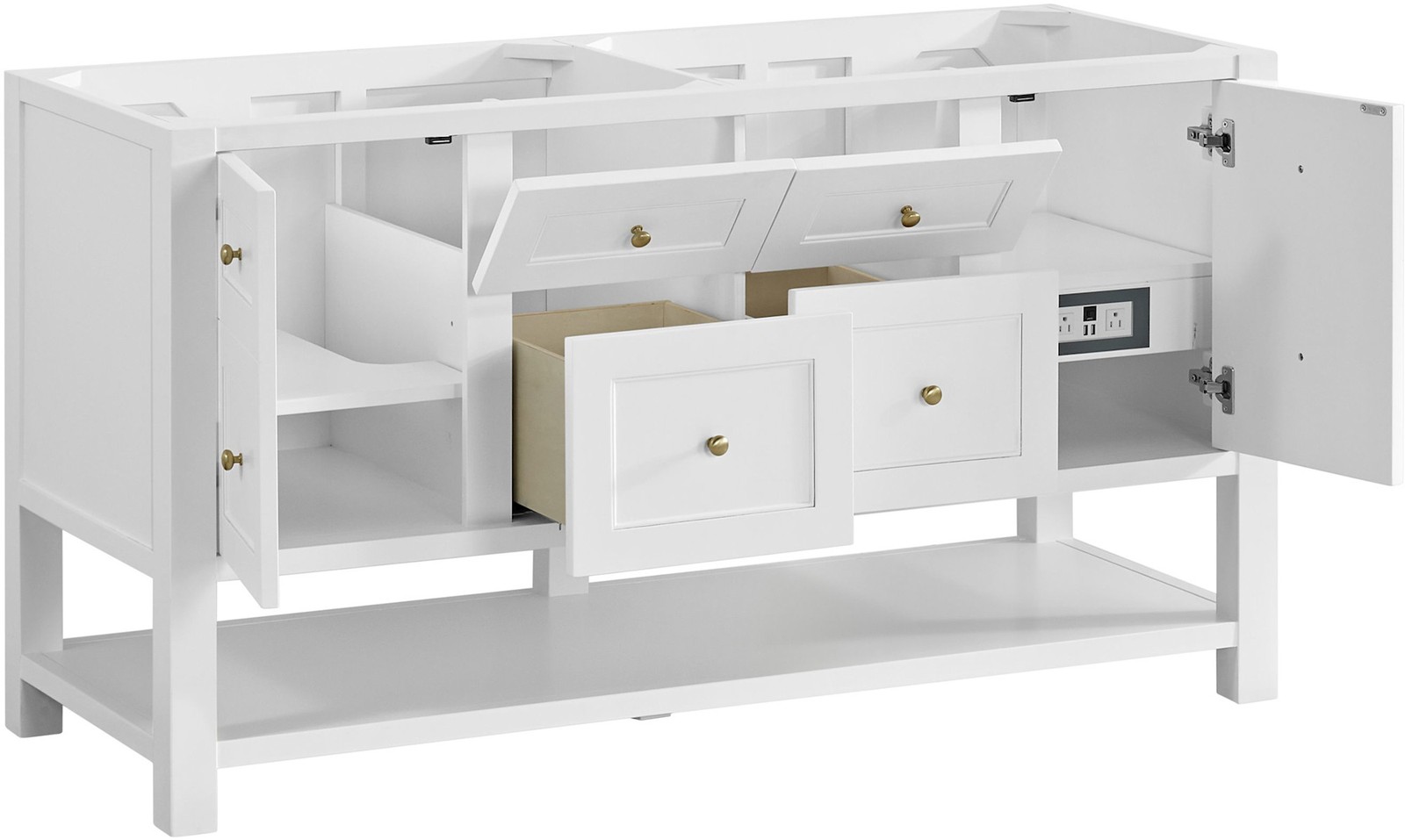 James Martin Vanities 330-V60D-FENC Breckenridge 60″ – Whitewashed Oak