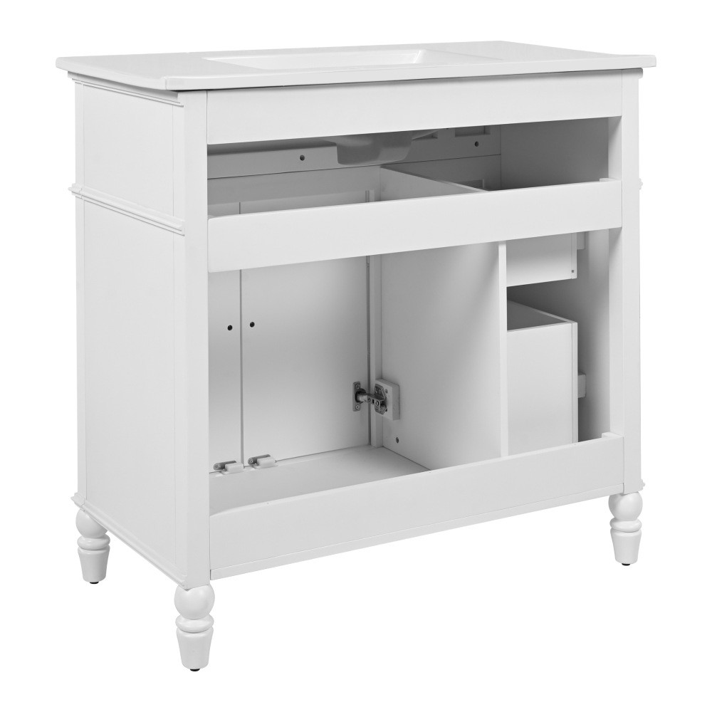 36″ Bathroom Vanity with Sink, Bathroom Cabinet with Drawers, Solid Frame