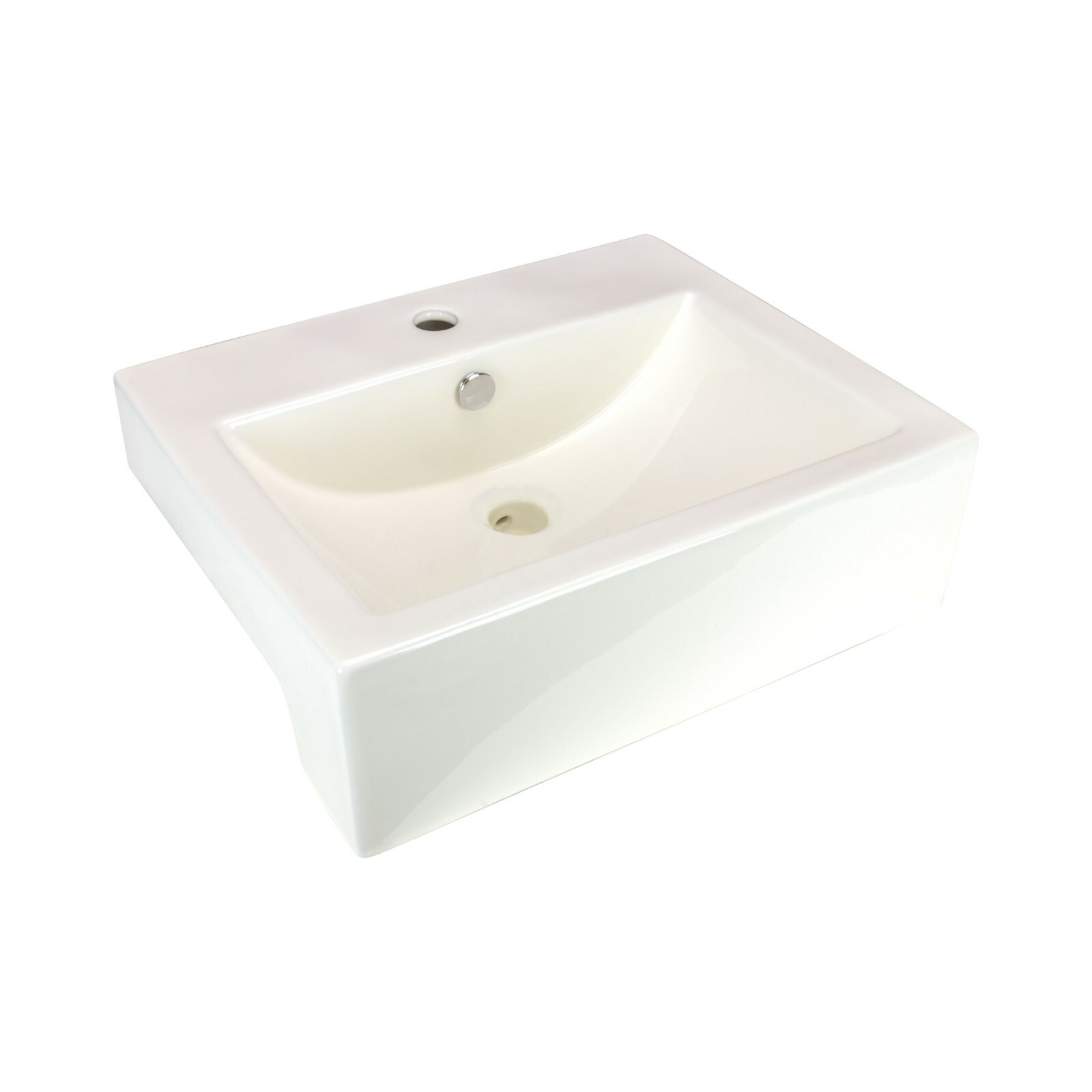 Rok Apron Shaped Vessel Bathroom Vanity Sink 20-1/2″ X 16-3/4″ Ivory Porcelain