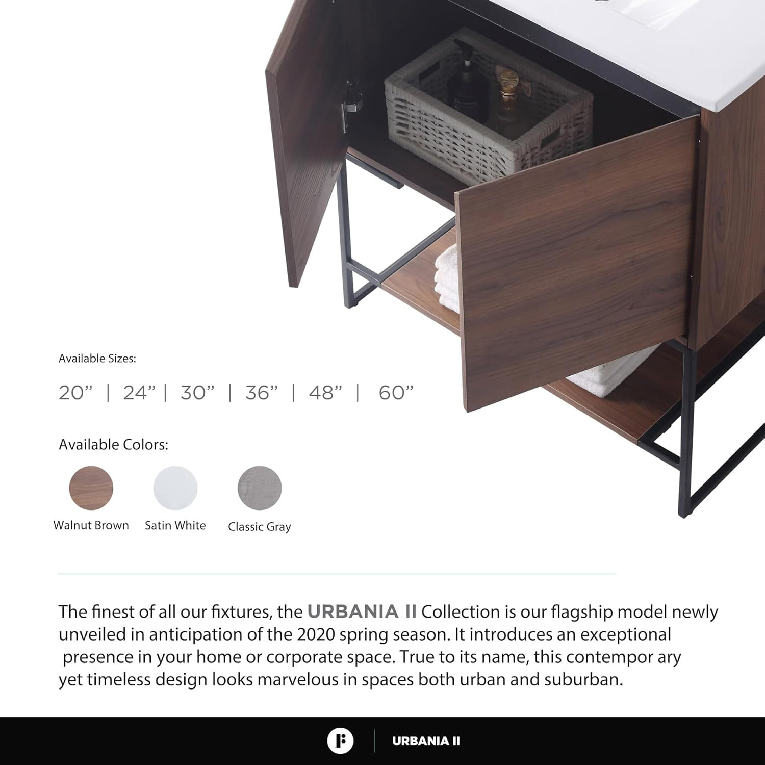 48 Inch Bathroom Vanity with Sink – Modern Knob Free Design, Elegant Space-Savin
