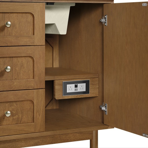 60″ James Martin Laurent 545-V60D-HNO Double Vanity Cabinet Honey Oak