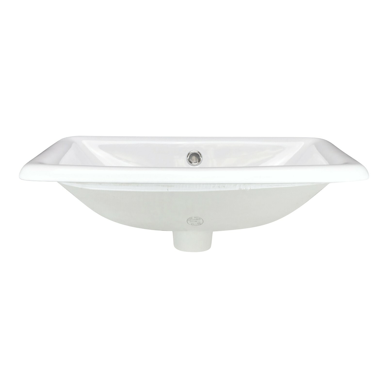 Tuba Rectangular Drop-In Bathroom Sink 21-1/2″ X 14-3/4″ X 7″ White Porcelain