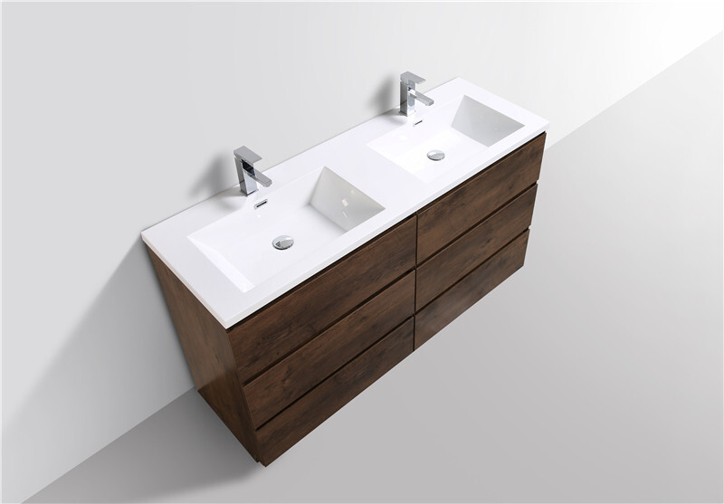 ANGELES 60″ FREESTANDING BATH VANITY WITH DOUBLE ACRYLIC SINKS