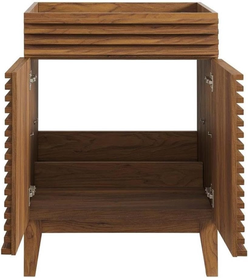 Stylish 23.5″ Walnut Bathroom Vanity – Sink Basin Not Included