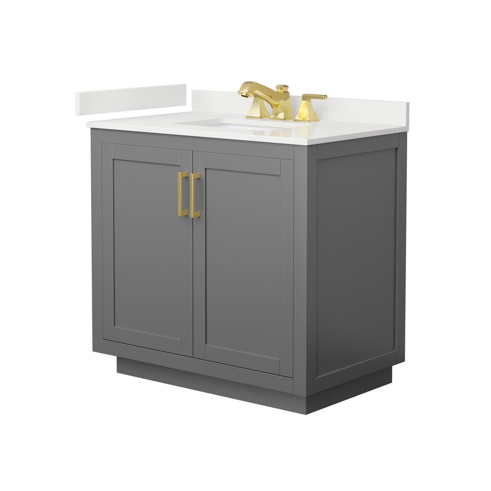 Wyndham Collection WCF292936S-QTZ-US3MXX Miranda 36″ – Dark Gray / Giotto Quartz