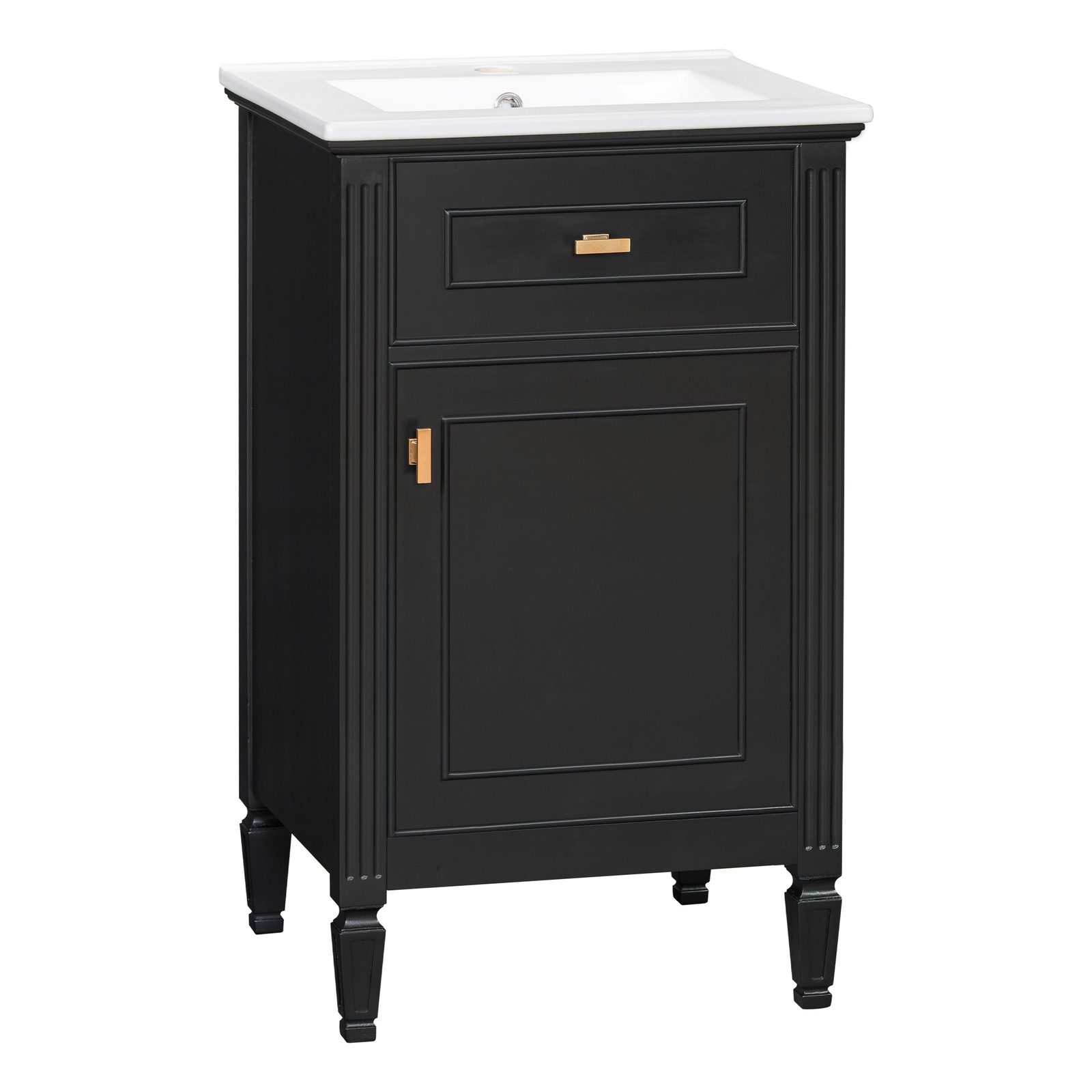 20″ Bathroom Vanity w/Ceramic Sink Modern Storage Cabinet w/Adjustable Shelf