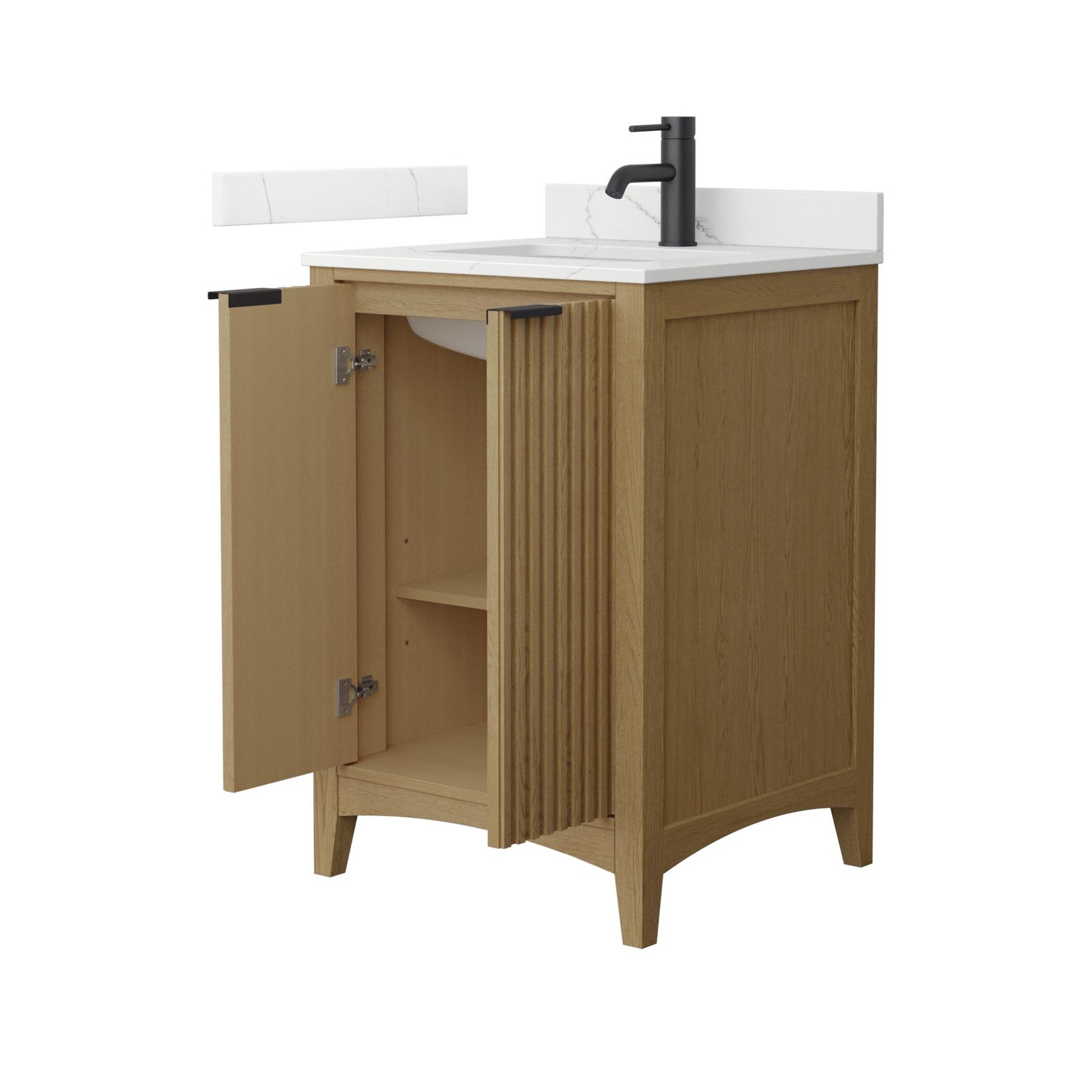 Wyndham Collection WCF9191-24S-QTZ-UNSMXX Palmilla 24″ – Natural Oak / Giotto