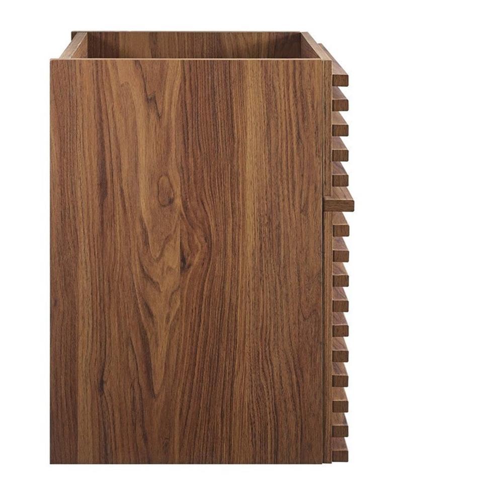 Modway Render 17″ MDF Wood Wall-Mount Bathroom Vanity Cabinet in Walnut