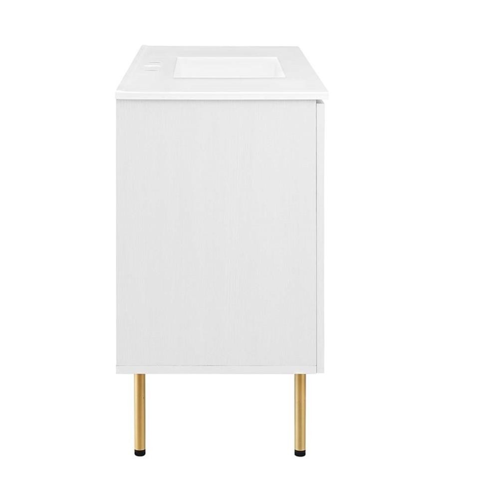 Pemberly Row 48″ Single Sink Wood & Metal Bathroom Vanity in White