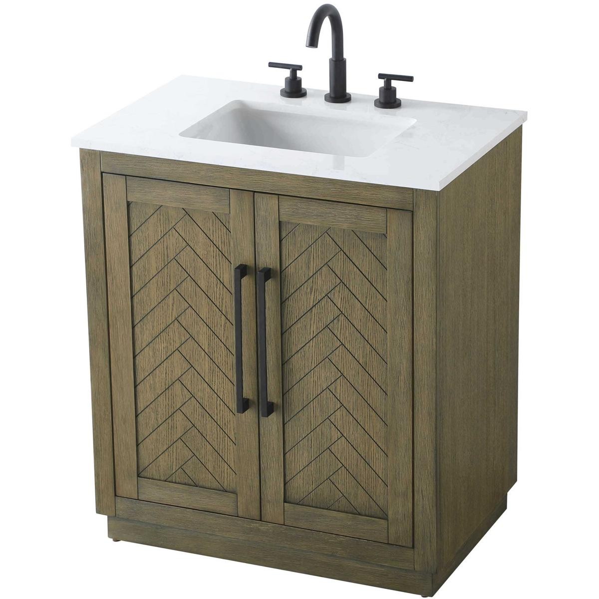 Elegant Lighting VF29030HO Chase 30 X 34 inch Hazel Oak Bathroom Vanity Cabinet