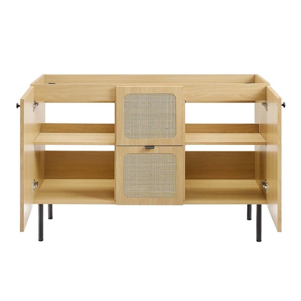 Modway Chaucer 48″ Metal & Wood Bathroom Vanity Cabinet in Oak