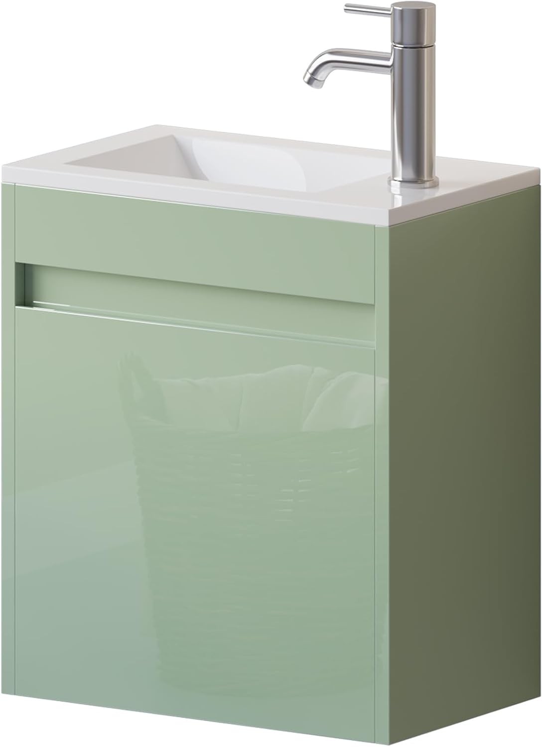 16″ Small Bathroom Vanity Sink Combo for Small Space Wall Mounted Cabinet Set