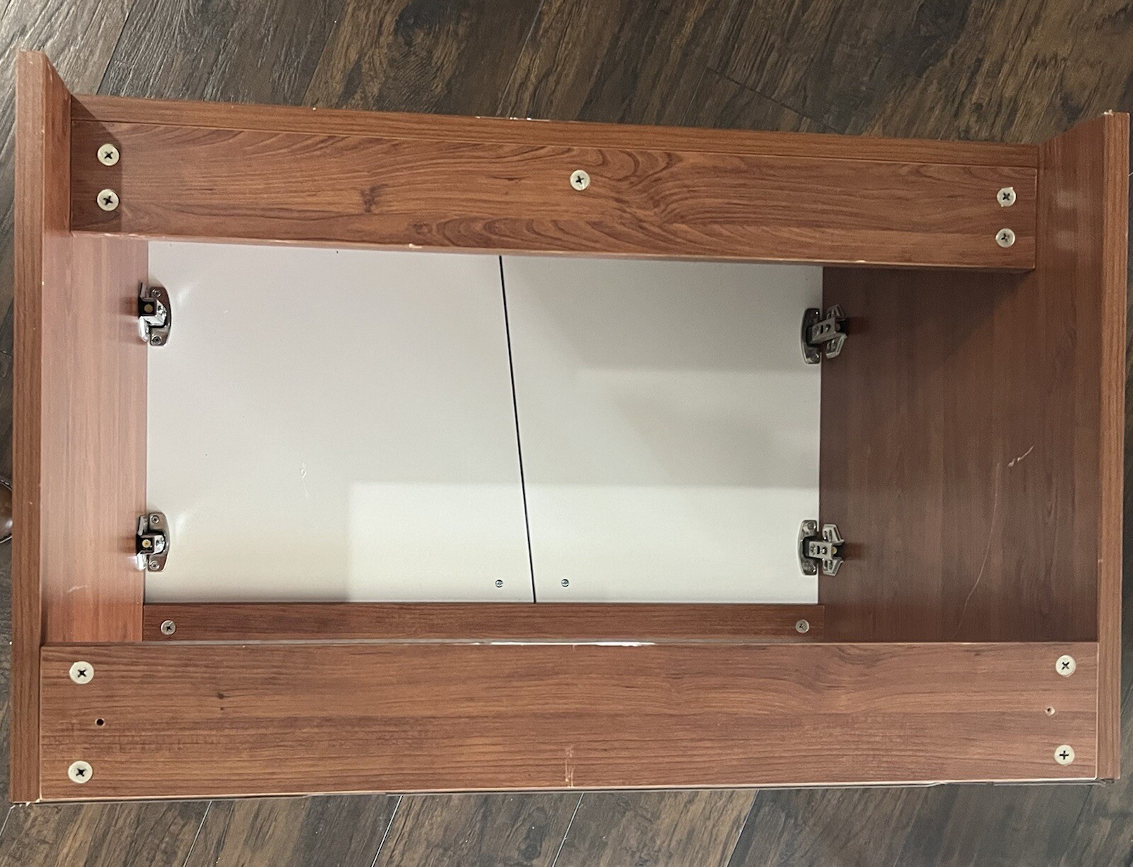 Modern Scandinavian Floating Bathroom Vanity Cabinet & Mirror With Shelving
