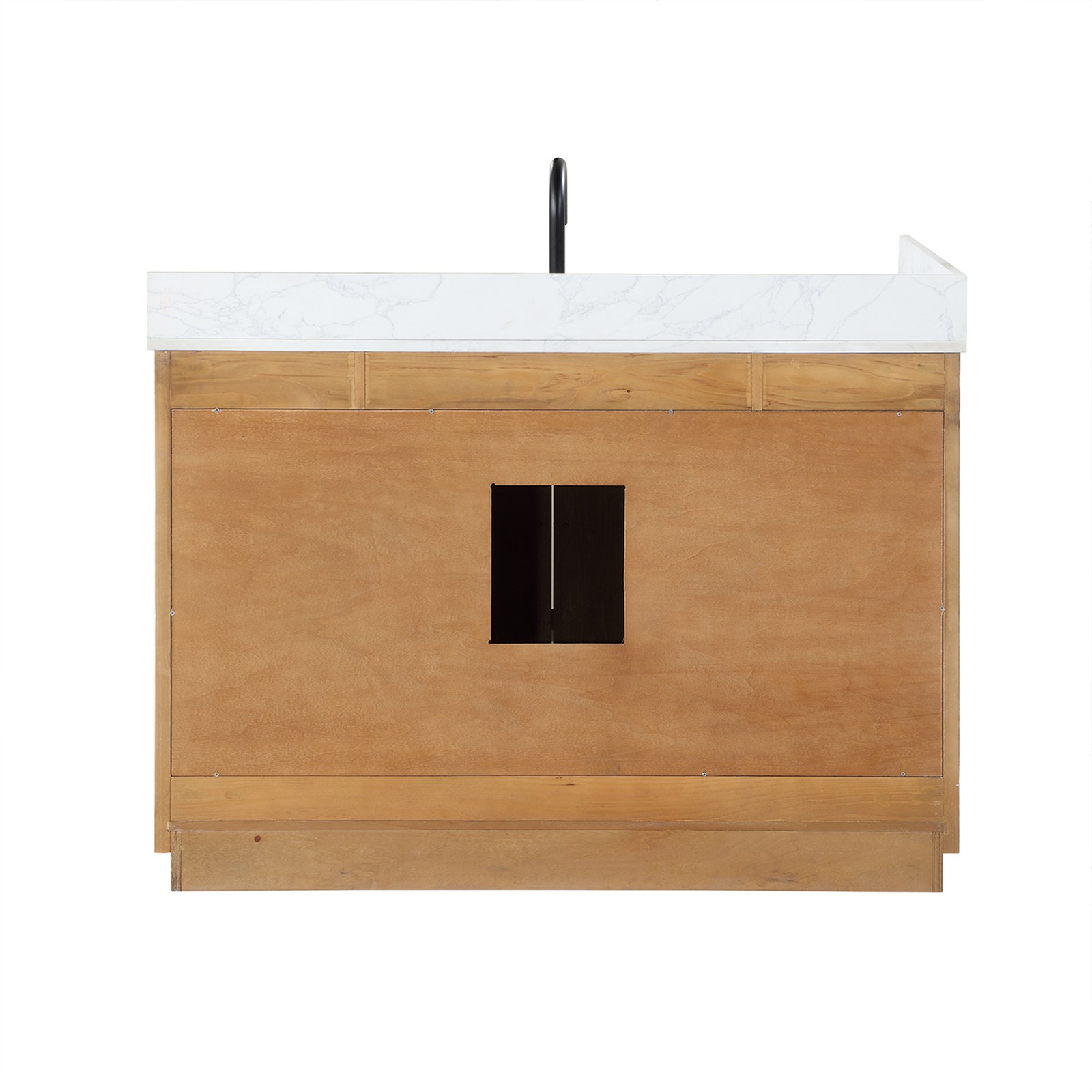 Gavino 42″ Wood Vanity in Light Brown with Composite Stone Top with Mirror