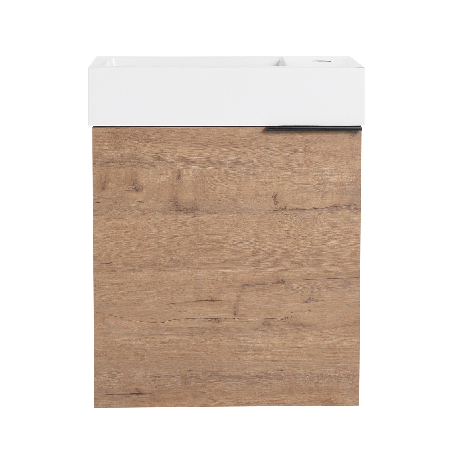 18” Floating Wall-Mounted Bathroom Vanity Cabinet W/ Resin Sink for Small Space