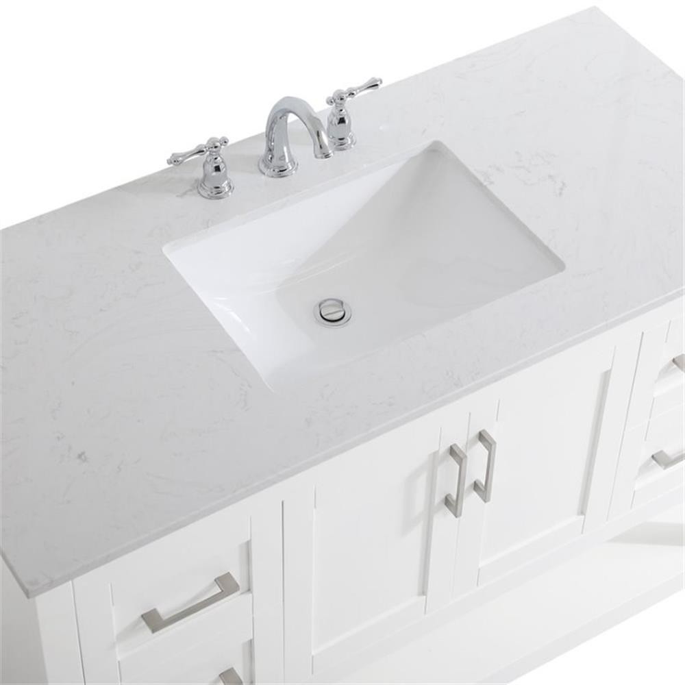 Elegant Decor Aubrey 48″ Single Quartz Top Bathroom Vanity in White