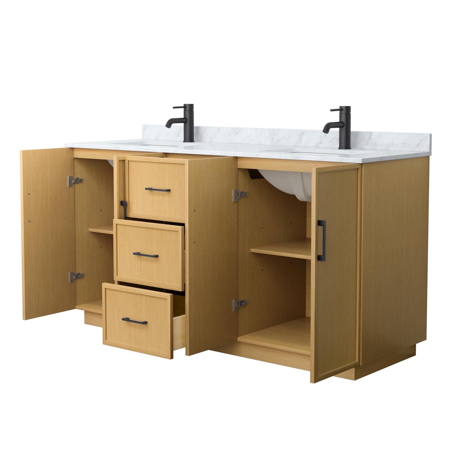 Wyndham Collection WCH7474-66D-CMUNS-MXX Elan TK 66″ – Light Oak / Matte Black
