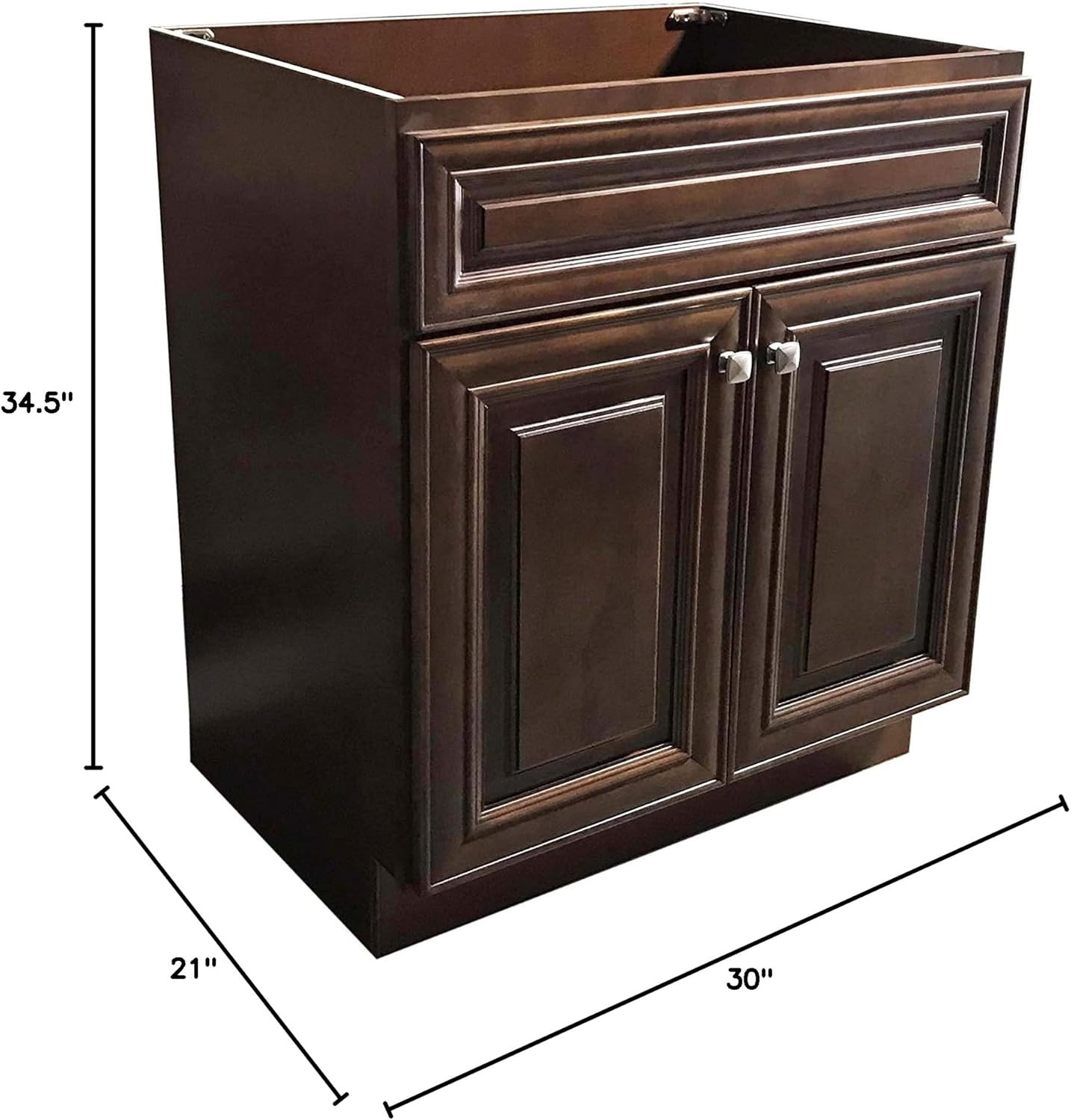 New Maple Walnut Single Bathroom Vanity Base Cabinet 30″ W X 21″ D X 34.5″ H