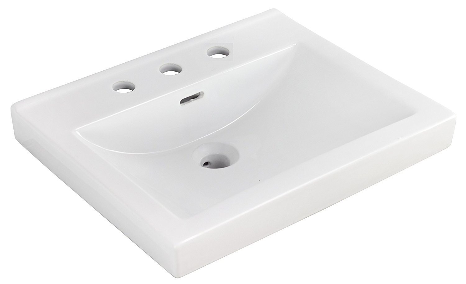 American Imaginations 21.5×17.75″ Ceramic Top In White Color For 8″ o.c. Faucet