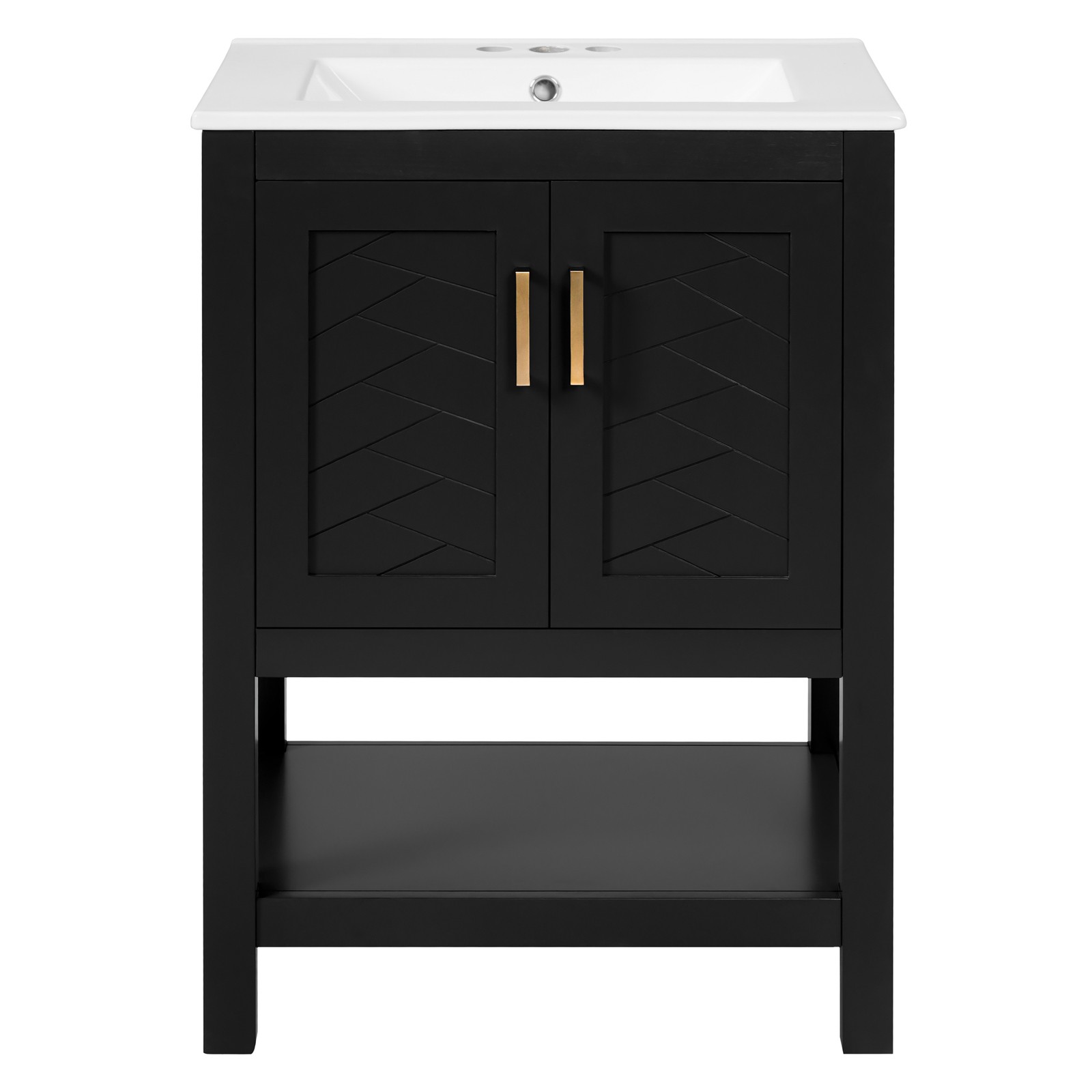 FUNIDEE 24″ Bathroom Vanity with Sink Bathroom Cabinet with Adjustable Shelf
