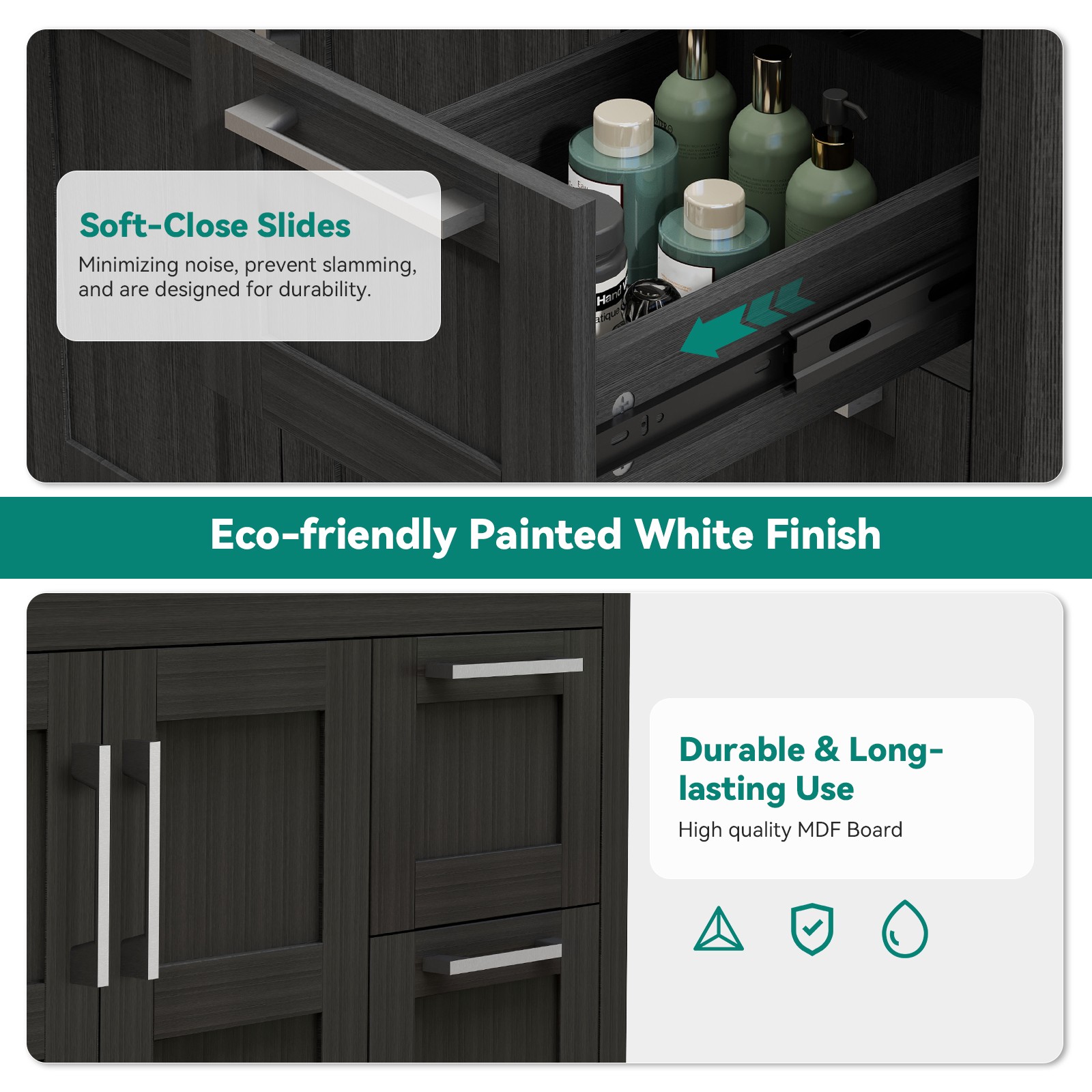 Modern Vessel Sink Vanity: 36″ Complete Set with Faucet, Storage & Pop-Up Drain