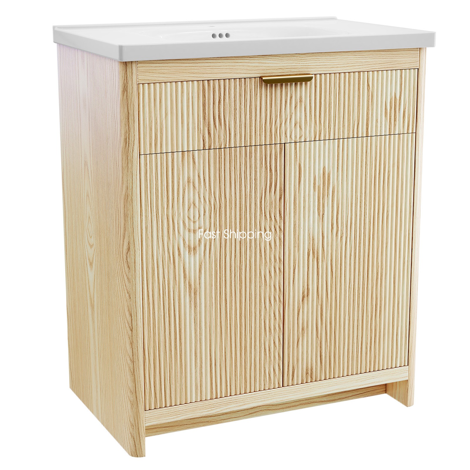 Bathroom Vanity with Sink, Freestanding Particle Board Storage Cabinet 31.5″