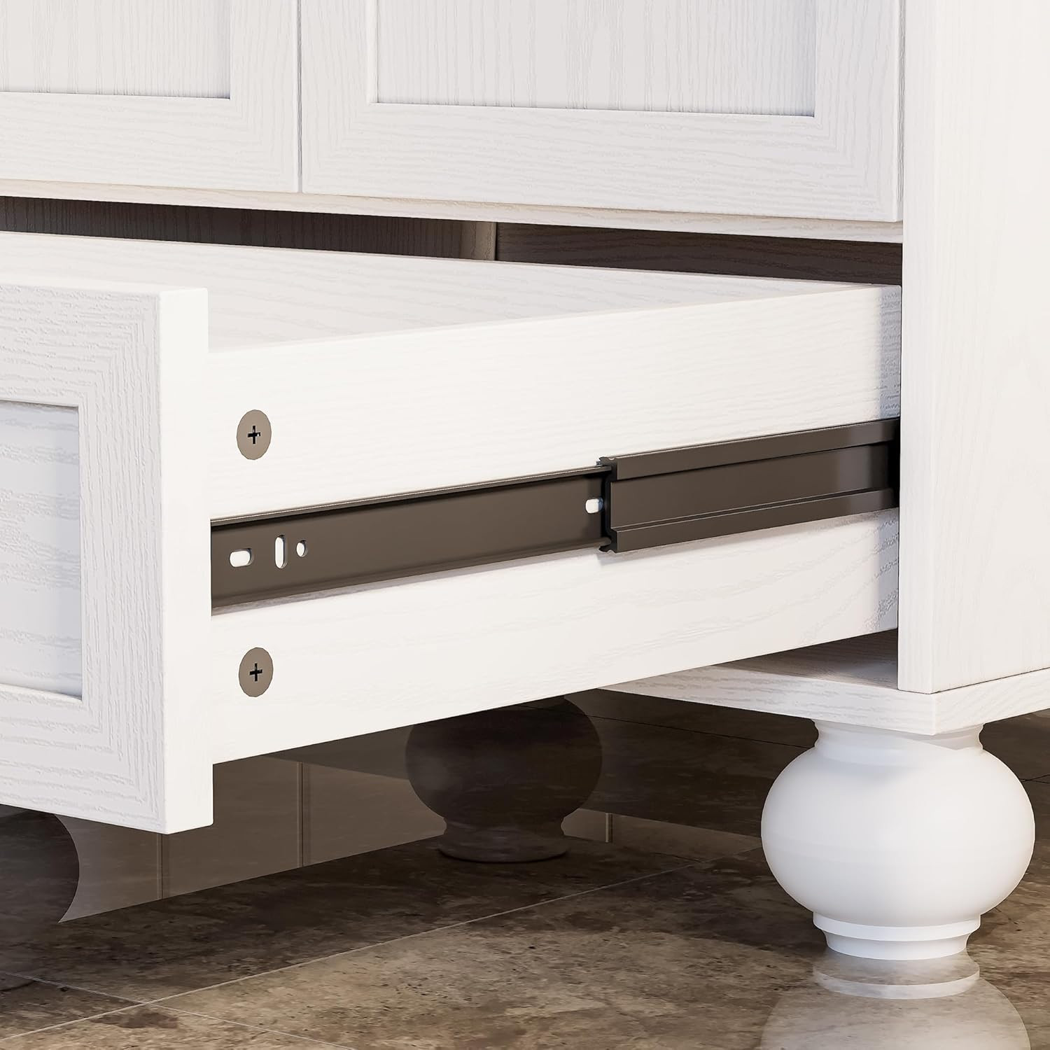 LIKIMIO 24″ Bathroom Vanity with Ceramic Sink, 2 Doors 1 Drawer, Solid Wood Legs