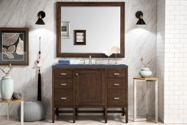 48″ James Martin Addison E444-V48-MCA-3CSP Vanity Cabinet Charcoal Soapstone Top