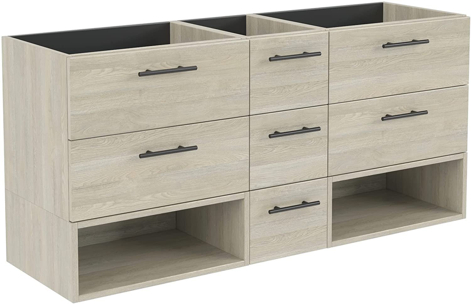 Georgia 60″ Vanity Base Cabinet | Toasted Wood | 60 X 33,5 X 21,5 in