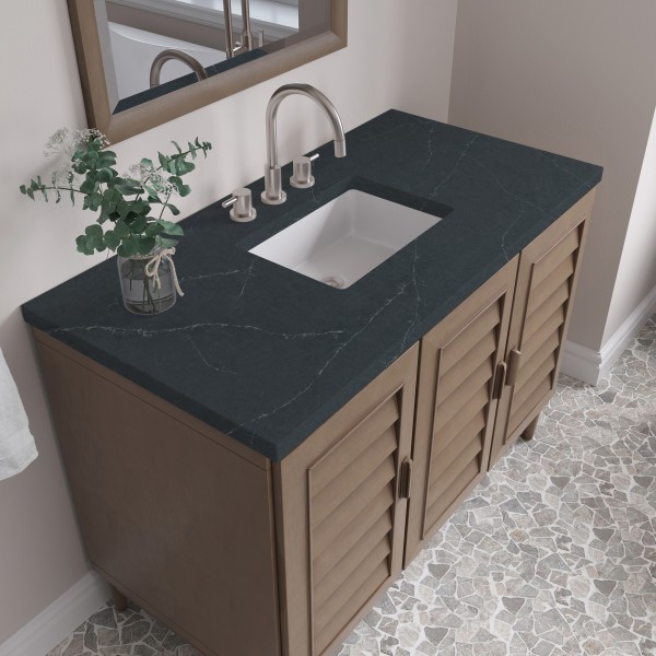 48″ James Martin Portland 620-V48-WW-3CSP Vanity Cabinet Charcoal Soapstone Top