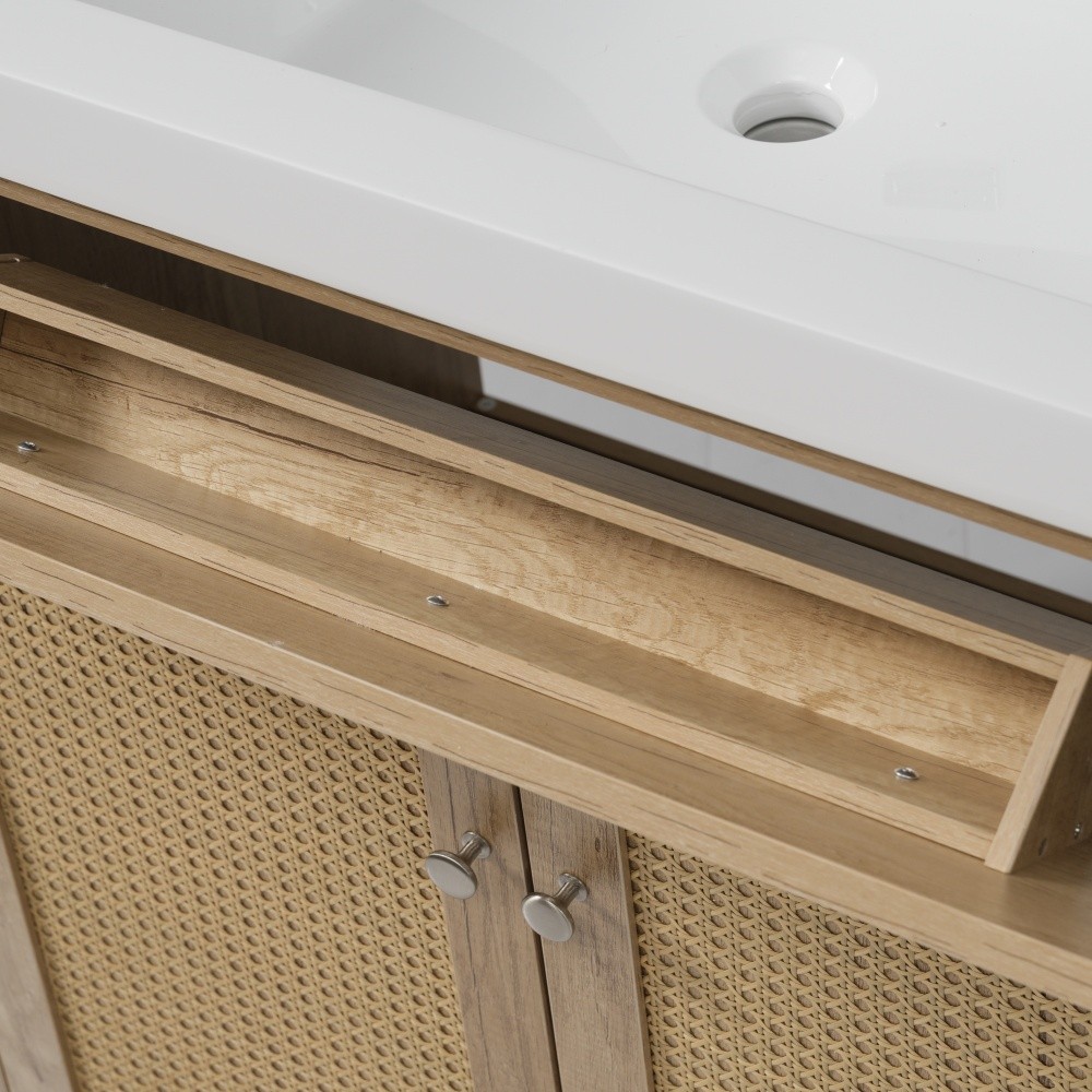 60 Inch Bathroom Vanity with Double Sink ( SMC Sink ), Large Storage Space