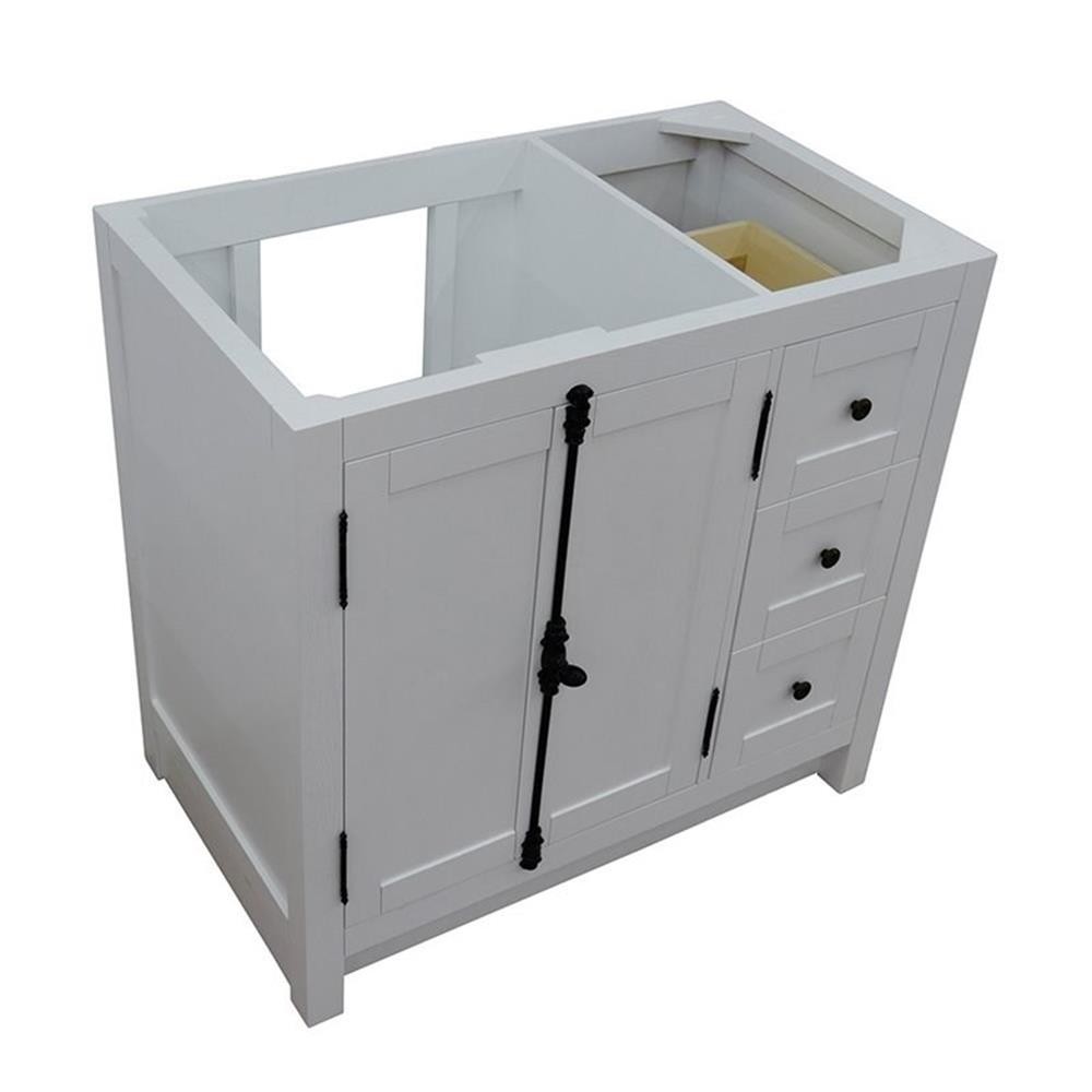 Plantation 36″ Single Solid Wood Vanity with Left Doors in Glacier Ash