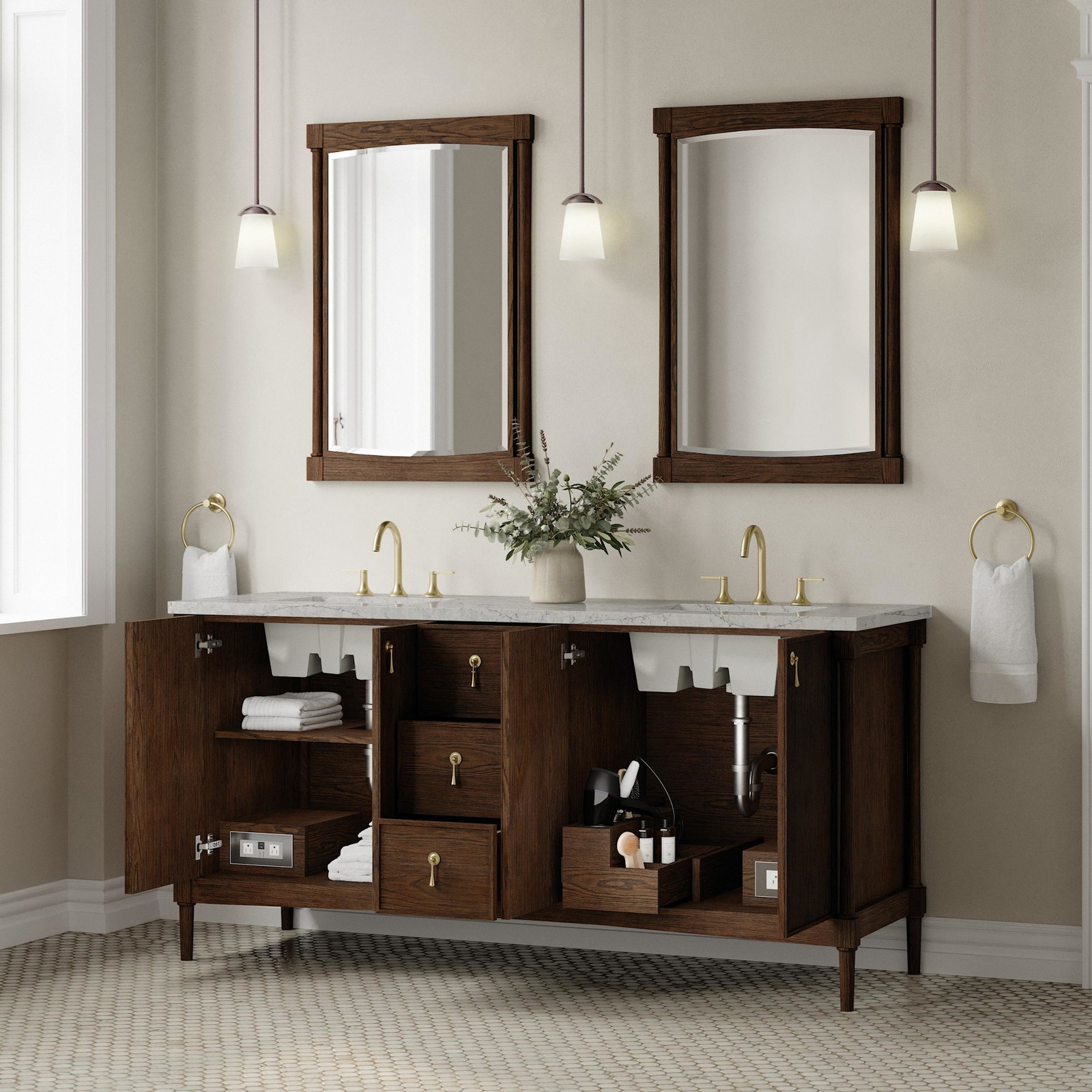 James Martin Vanities D680-V72-3EJP Kinnsden 72″ – Sable Oak