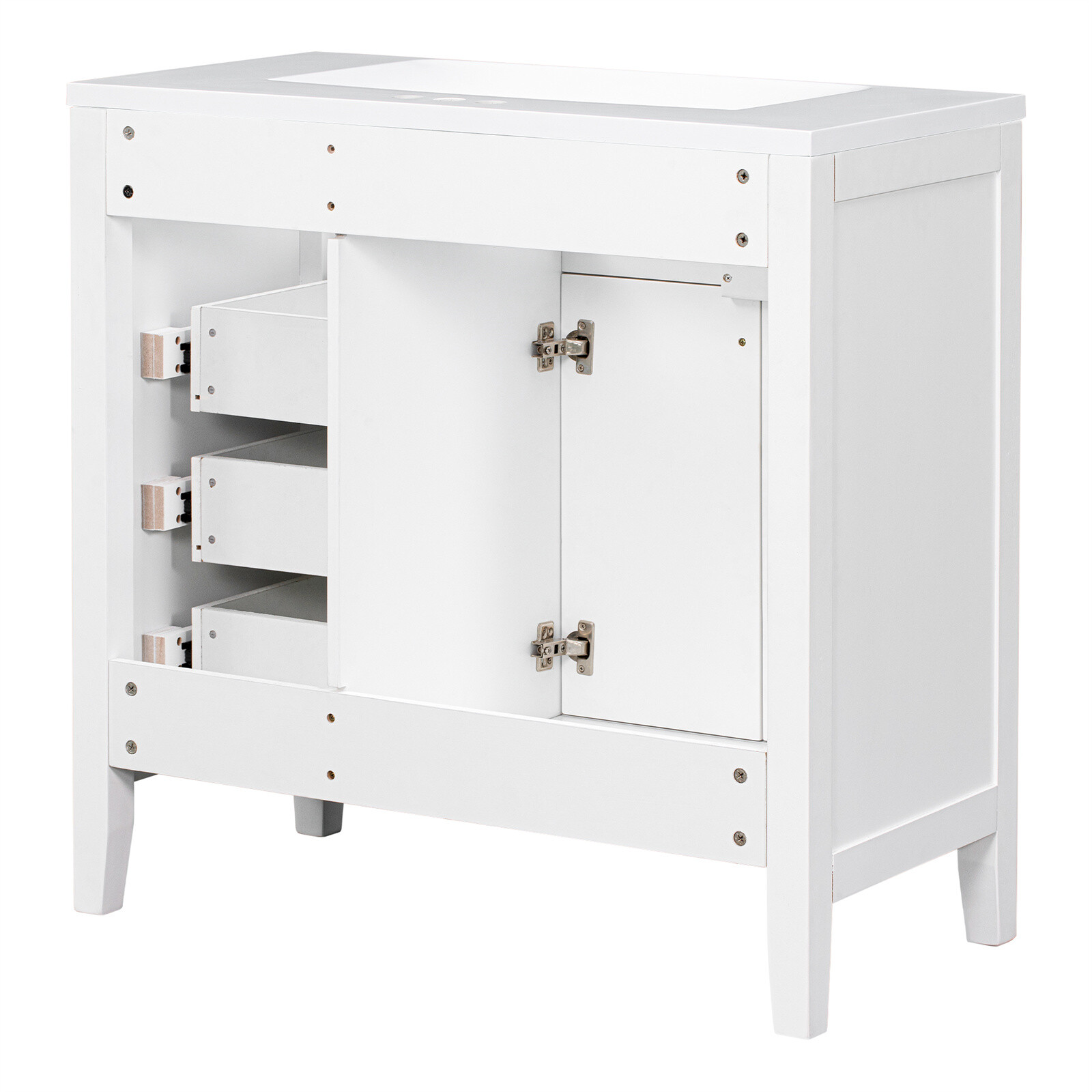 36″ Bathroom Vanity with Sink Combo Solid Wood Bathroom Cabinet Set with Drawers