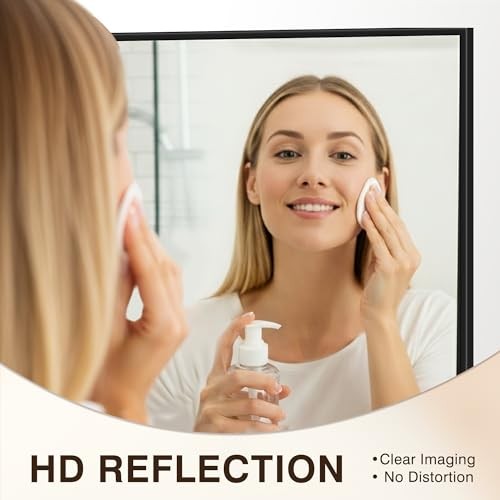 Bathroom Vanity Mirror-36″ x 24″, Shatterproof & Anti-Rust, 36″L x 24″W Black