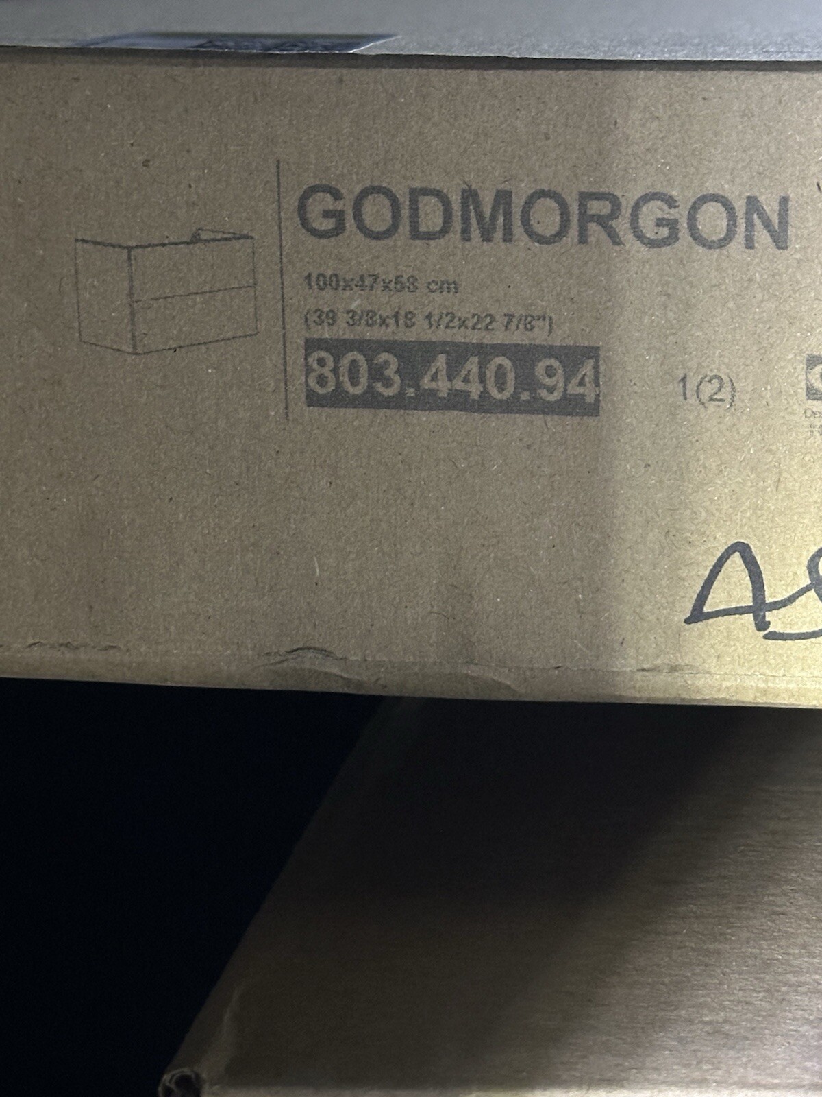 New IKEA GODMORGON Bathroom vanity 39 3/8” Wide high gloss white 803.440.94